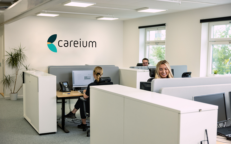 DORIS care sensor mounted on wall - Careium partnership